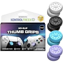 KontrolFreek No-Slip Thumb Grips | Universal Edition for Nintendo Switch Pro, Switch 2, PlayStation 4, PlayStation 5, Xbox One & Xbox Series X|S Controller | 8-Pack | Lavender/Aqua/White/Black