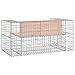 Fregramei Outdoor Patio Bench with Gabion Design Base, Garden Bench for Lawn Park Backyard, 56.3
