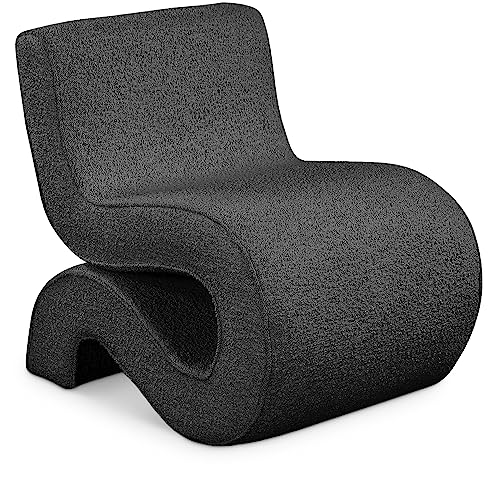 Sillón Curvo Negro Tapizado en Tela
