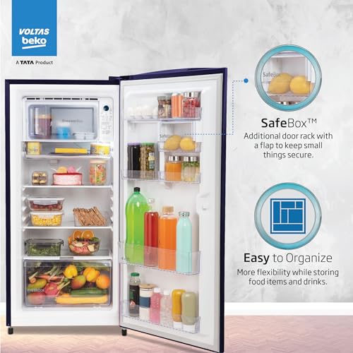 Image of Voltas Beko 'A Tata Product' 245 L 3 star Made-in-India Direct cool Refrigerator (RDC265C60 / DBEXXXXSG, Dahlia Blue)