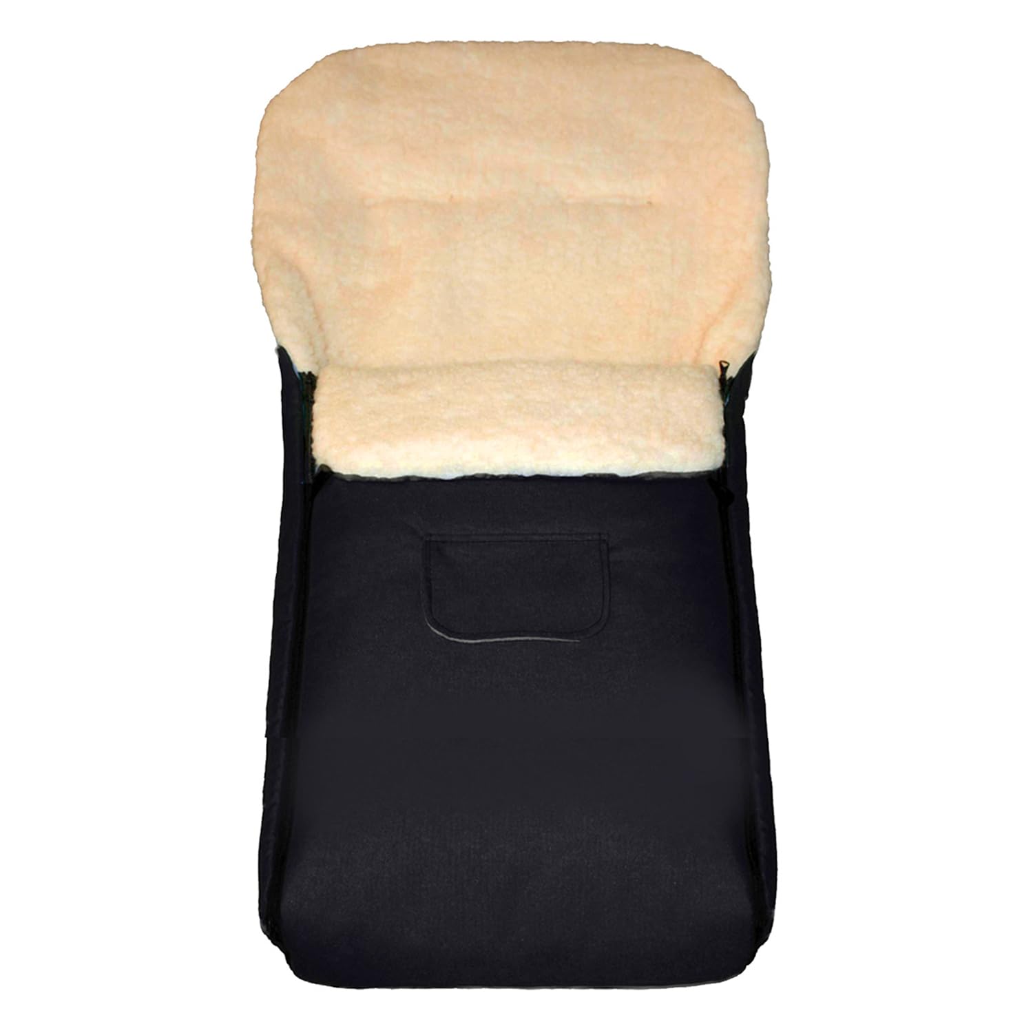 Baby-Joy Fußsack KAI XXL 120 cm filzfrei aus Lammwolle und Polyester für Kinderwagen, Buggy und Schlitten, Übergroßer Super-Wash Thermofußsack | Farbe: 01 Schwarz