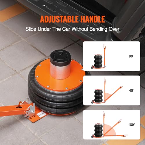 Image of VEVOR Air Jack, 5 Ton /11000 lbs, 4-10 S Pneumatic Lifting Jack with Heightened Column & Adjustable Handle, Easy-to-Lift & Space-Saving Jack with Thick Rubber Pad, Fits for Sedan, SUV, Pickup Truck