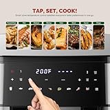 MIRASTON Upgraded Large 10QT Dual Air Fryer, Digital Touchscreen, Smart Sync Cook & Finish Function to Air Frying, Reheat, Bake, Double Baskets for Fresh Meals, Snack for Family and Children