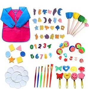 Loohaoc VARUN 63-teiliges Schwamm Malerei Pinsel Set