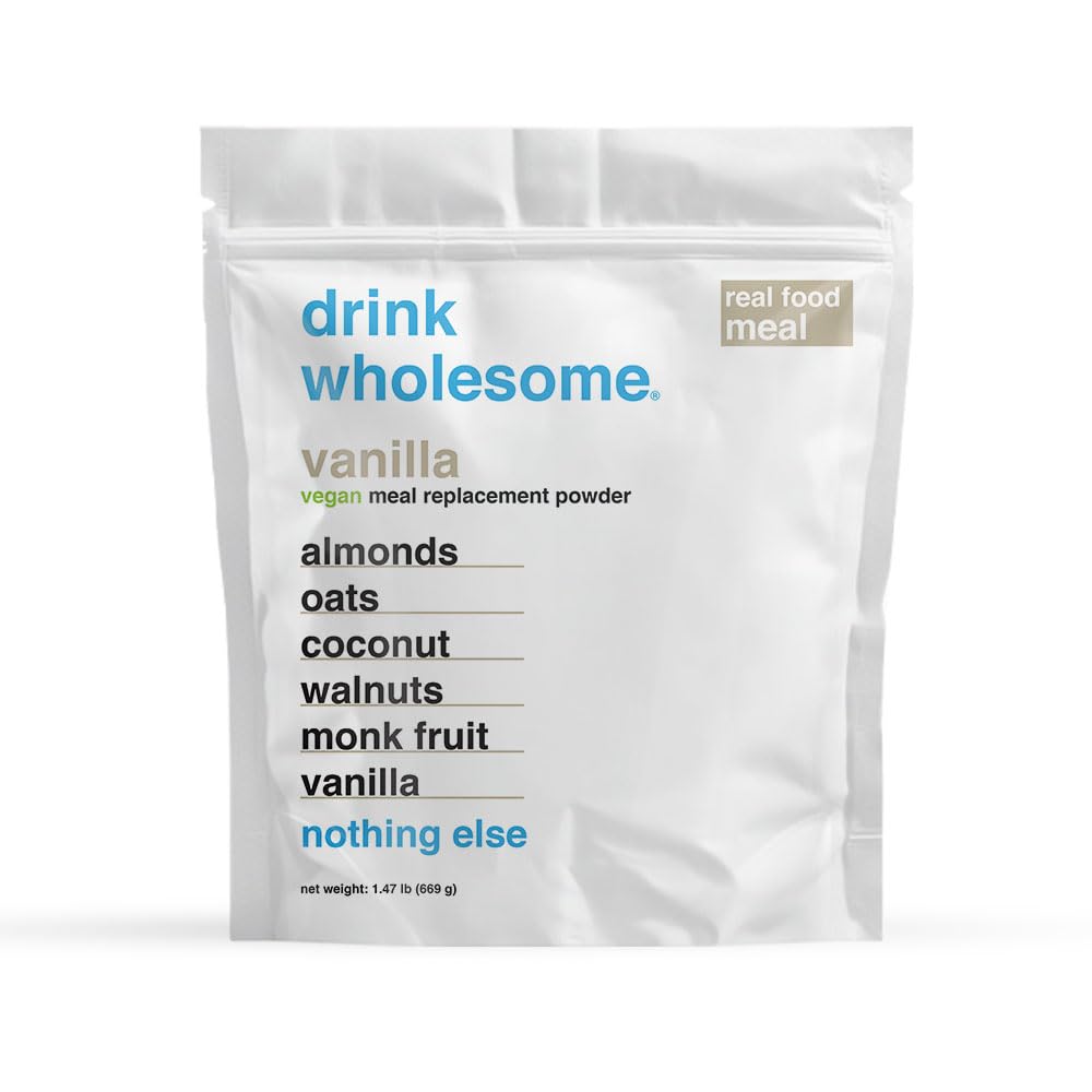 Drink Wholesome Vanilla Meal Replacement Powder | for Sensitive Stomachs | Gut Friendly | Additive & Dairy Free | No Artificial Sweeteners | No Bloating, Farts or Gas | No Constipation or Diarrhea