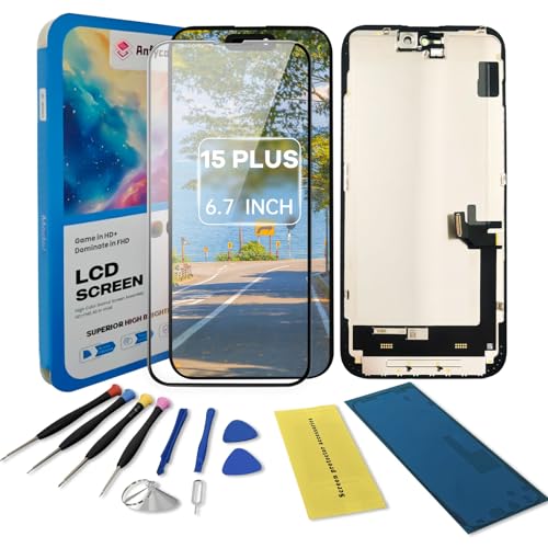 for iPhone 15 Plus Screen Replacement kit 6.7 LCD Display 3D Touch Digitizer Assembly with Repair Tools Screen Protector Frame Adhesive (Model A3094 A2847 A3093 A3096)