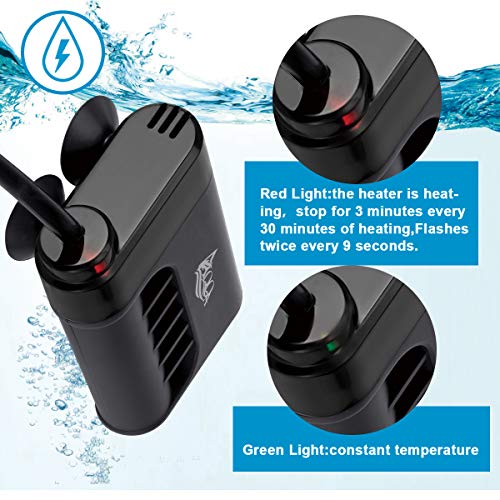image for AQQA Mini Submersible Aquarium Heater 15W,79℉(26℃) Constant Temper