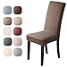 Housse de Chaise 4 pièces Couverture de Chaise de Élasthanne Jacquard Pattern Housse de Salle à Manger Universel Housse de Protection, très Facile à Nettoyer et Durable (Marron, 4 pièces)