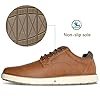 festooning Mens Casual Dress Shoes Loafers for Men Casual Sneakers Shoes Lace Up Comfortable Oxfords Slip on Brown Size 9 #3