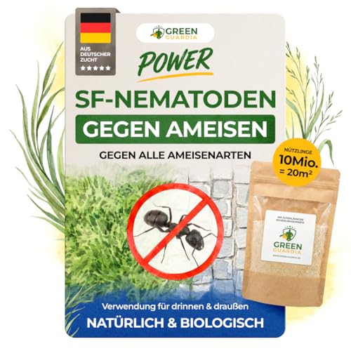GREEN GUARDIA Super SF-Nematoden Natürliche Unterstützung bei Ameisen im Garten umweltfreundlich ohne Chemie einfach anzuwenden (10 Mio. für 20m)