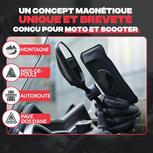 Support téléphone moto Shapeheart résistant aux vibrations avec housse étanche