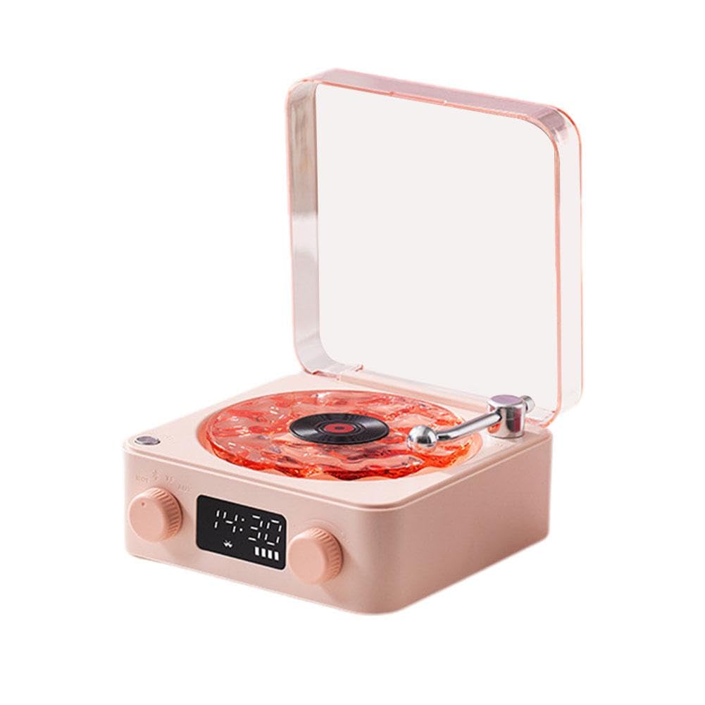 Lecteur vinyle The Waves - Lecteur de disque vinyle rétro Bluetooth avec haut-parleur, aide au sommeil - Caisson de basses avec lumière RVB - Support carte TF