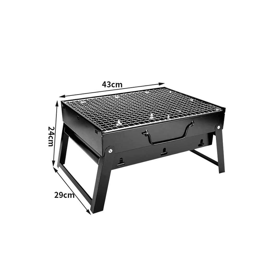 Grill wewnątrz i na zewnątrz przenośny Mini składany typ ciągnięcia sprzęt do grillowania na węgiel drzewny do użytku domowego (Color : Silver)