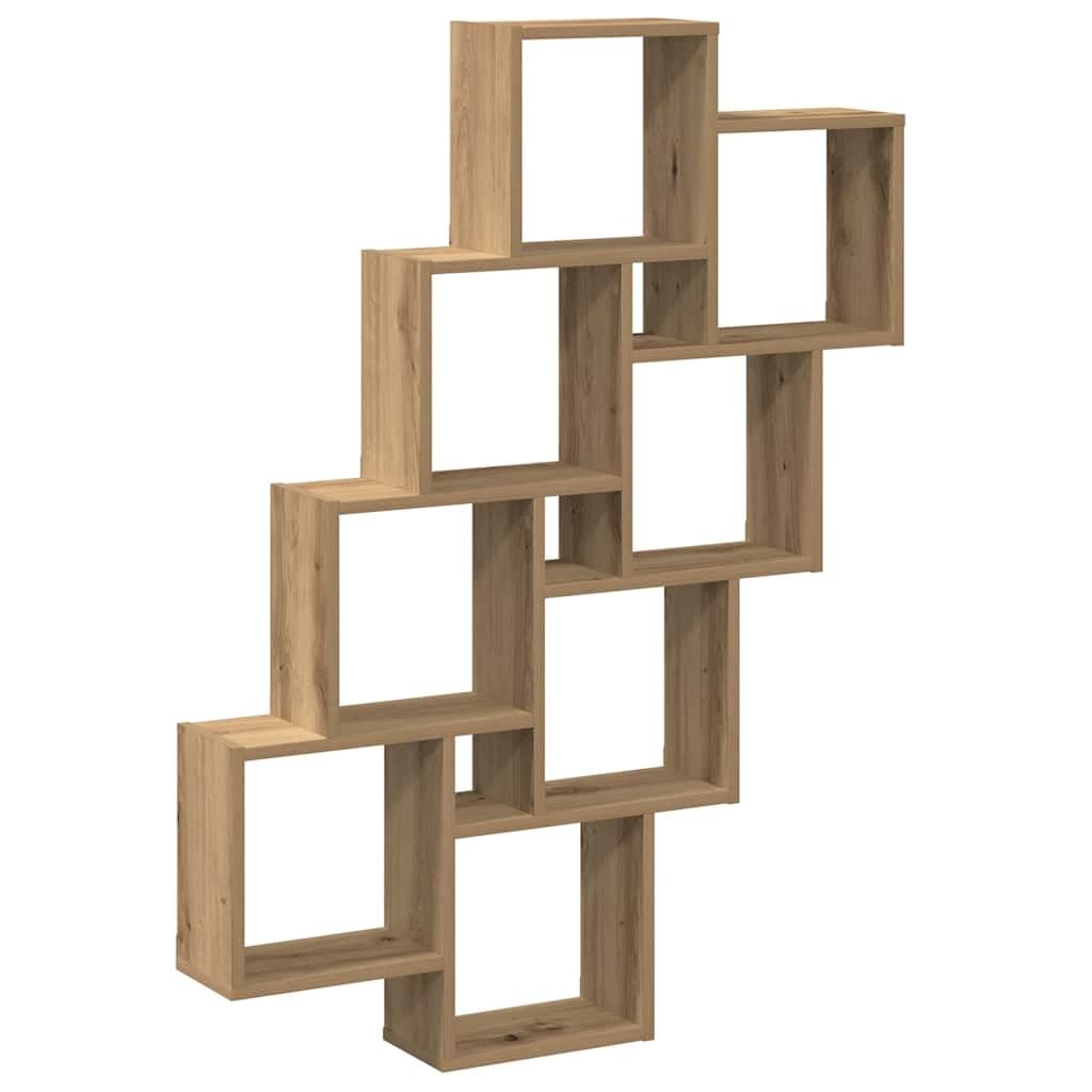 Étagère murale en forme de cube chêne artisanal 90x15x119,5 cm