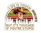 Imperial Vibes | John Waynne Life is Tough But It's Tougher If You're Stupid Vintage Sunset Bumper Sticker Vinyl Decal, Bright Funny Car Truck Van SUV Window Wall Cup Laptop Tumbler 2 Pack -Imp 15