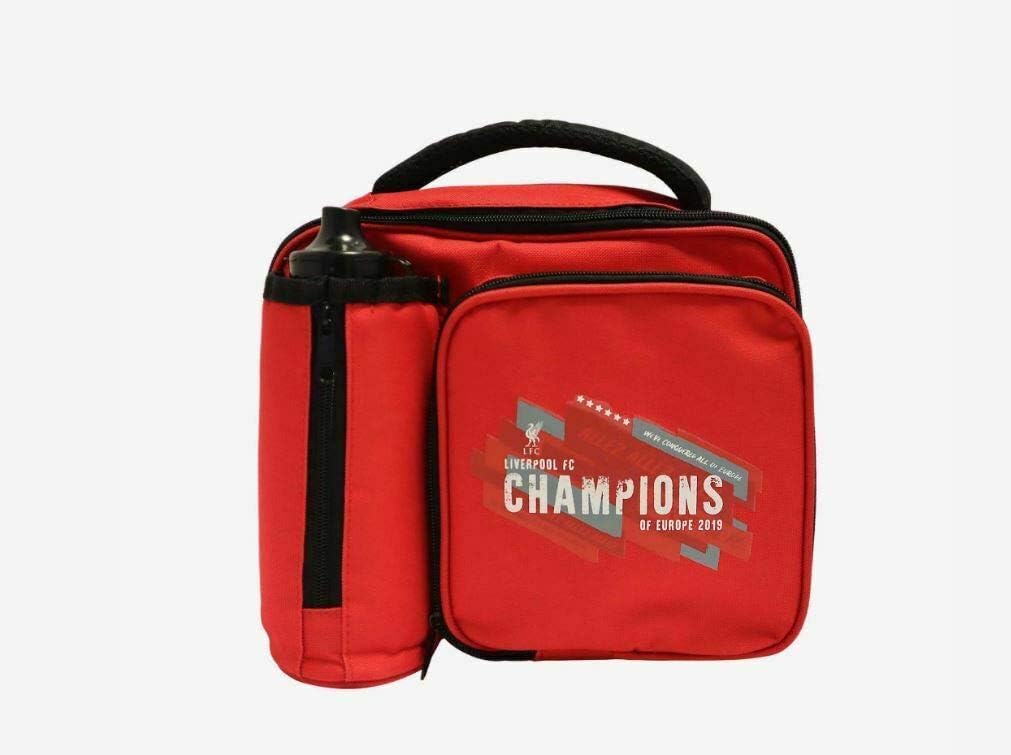 Liverpool Football Lunch Bag with Bottle Champions League Winners
