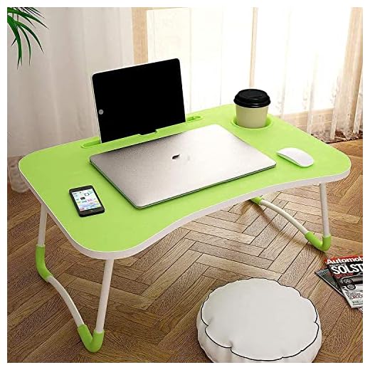 Anjaney Enterprise Multi-Purpose Laptop Table/Study Table/Bed Table/Foldable and Portable Wooden/Writing Desk (Green)