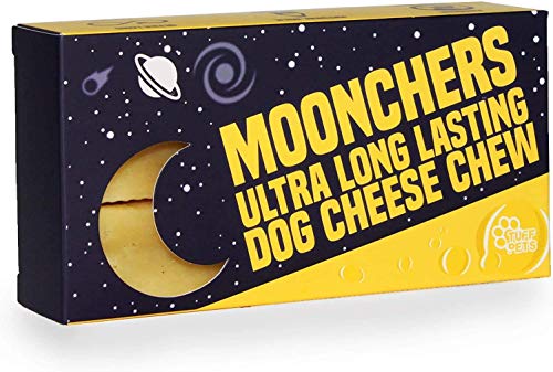 Moonchers Huesos masticables para Perros Naturales y duraderos | Chuches de Queso saludables Bajas en Grasa | Huesos dentales para Perros alternativos al Cuero Crudo | Barritas sin Gluten (100g x 2)