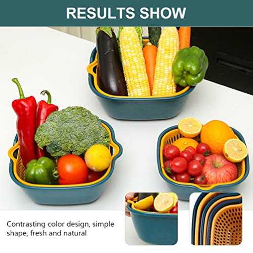 Lifkome 6 Pieces Drain Colander Set Detachable Multi-Layer Plastic Kitchen Food Strainer Fruits Vegetable Washing Baskets Drain Bowls For Cleaning Washing Kitchen Strainer Colander Bowl Set #TOP3