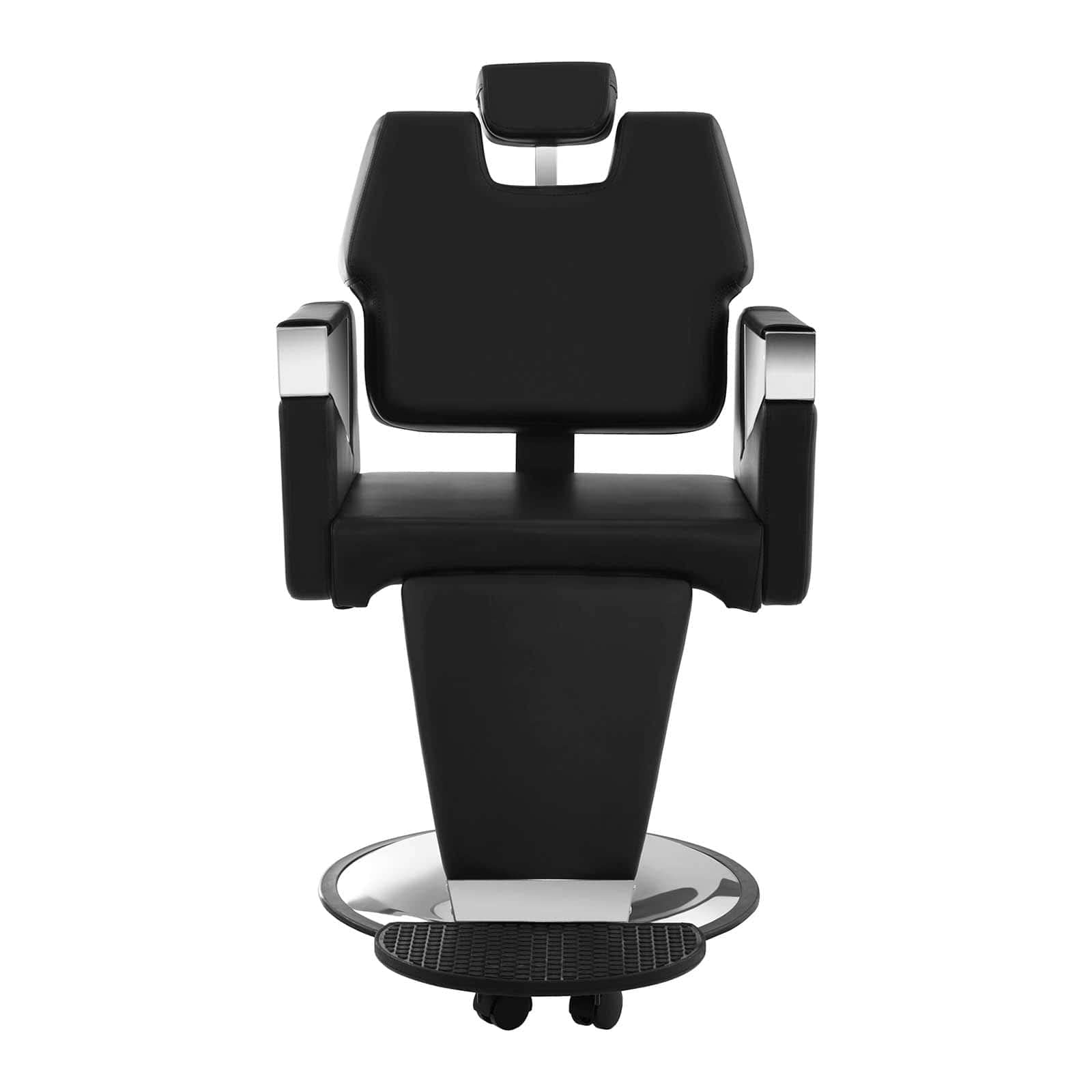 Physa Friseurstuhl Turin Black pneumatisch höhenverstellbar (57 – 64 cm) Sitzhöhe, 500 x 490 mm Sitzfläche, ECO-Leder, Stahlgestell,360° drehbar, Fußstütze Schwarz Friseursessel Friseureinrichtung