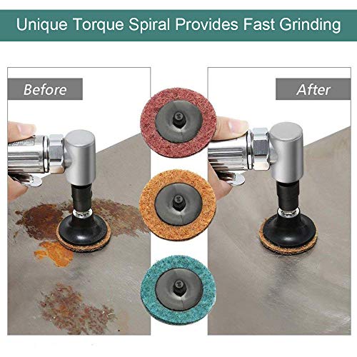 Yofuly 36Pcs Sanding Discs Set, 2-Inch Roloc Quick Change Discs With 1/4 Inch Holder, Surface Conditioning Discs For Die Grinder Surface Prep Strip Grind Polish Burr Finish Rust Paint Removal #TOP4