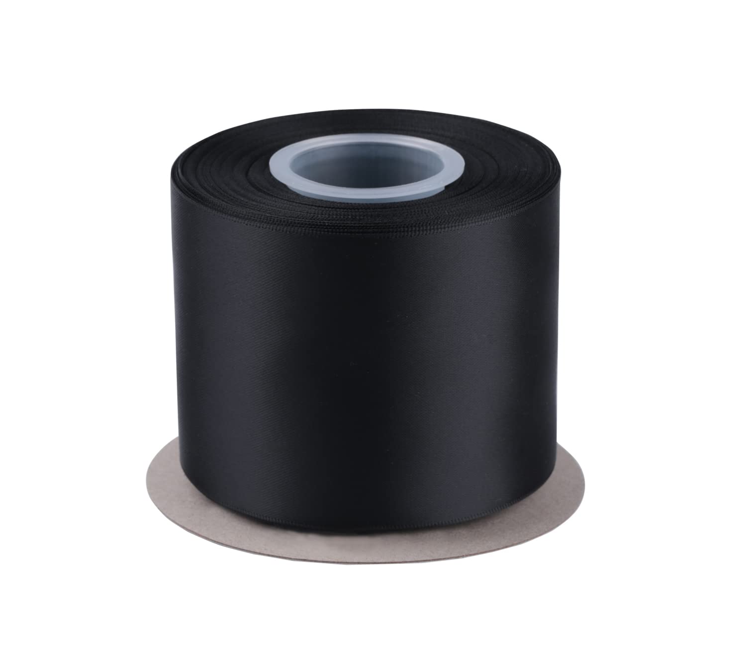 Fondersy 75mm X 22M Double Faced Satin Ribbon Black Polyester Ribbon for Gift Wrapping Wedding Decoration Floral Arrangement Crafts