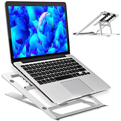 Laptop Ständer Verstellbar, Tragbar Aluminium 5 Winkel Einstellbar Faltbar Laptop Ständer mit Hitze-Entlüftung, Kompatibel mit 10-15 Zoll