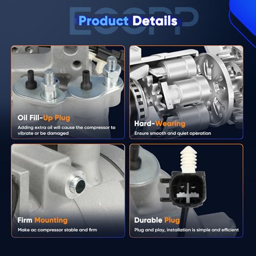 Image of ECCPP AC Compressor with Clutch for Ford for F-150 for Lincoln Mark LT 5.0L 2011 2012 2013 Air Conditioning Compressor