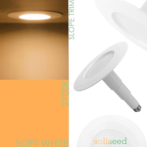 Miniatura 3 de Luces LED de 56 pulgadas de longitud ajustable empotradas, retrofit Downlight ETL con clasificación de humedad, 12 W  60 W, 2700 K blanco suave, 800