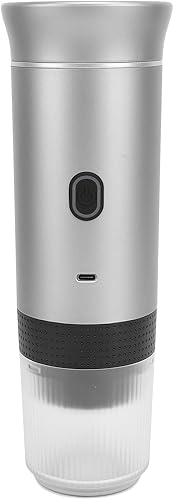 ZJchao Cafetera de viaje, mini cafetera portátil automática de cápsulas, cafetera portátil con cuchara para automóvil, camping, viajes, oficina en