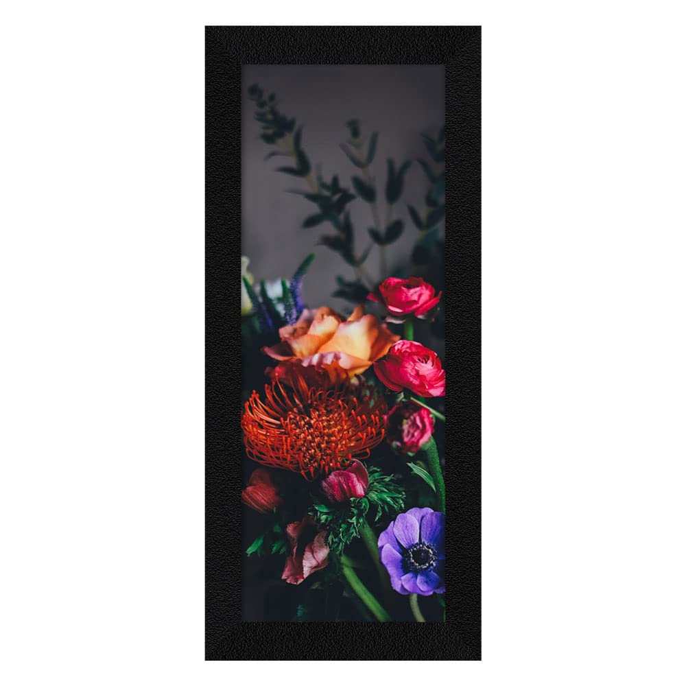 Jitesh Arts Floral Wall Art – Unique Colorful Flower Painting for Living Room, Bedroom, Kitchen, Office & Home Décor | Elegant Botanical Framed Artwork | 6 x 13.5 Inches | Code: 1234569