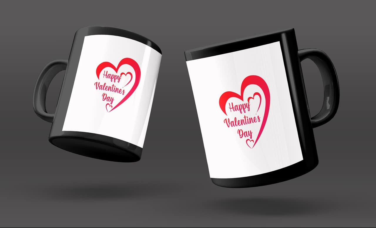 SRK Creation Best Valentine Day Theme Printed Black Mug SRK-VD-0001