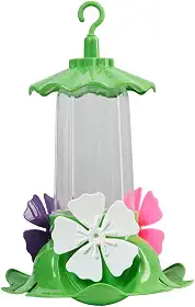 Bebedouro Beija-Flor Gold, Alimentador para Aves, Plástico, Design Floral, Anti-formiga Anti-Gotejamento, 220ml, Verde