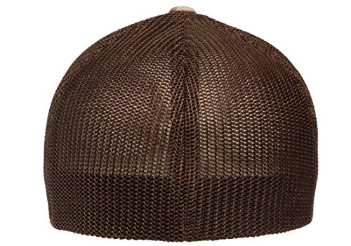 Image of Flexfit Trucker Mesh Fitted Cap | 6-Panel, Mid-Profile, Stretchable Mesh Backing, Flexfit Sweatband, Curved Visor, Silver Undervisor