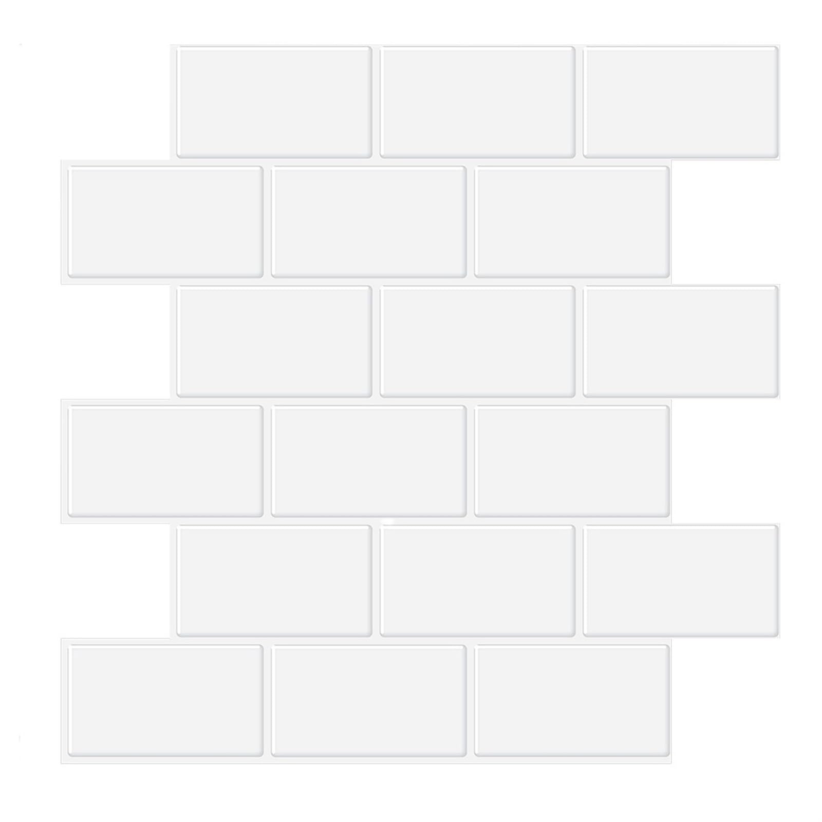10 Sheets Subway Wall Stickers Peel And Stick 3d Brick Vinyl Wallpaper Bathroom Kitchen Backsplash Wall Decals