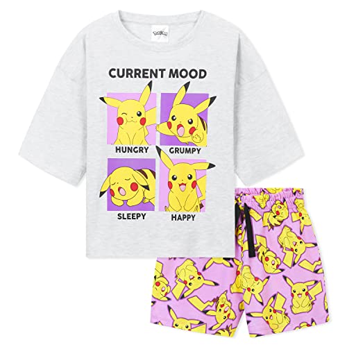 Pokemon Pyjamas for Girls PJs Soft Breathable Nightwear Pyjamas for Teenegers Pikachu 5-14 Years Gifts for Girls