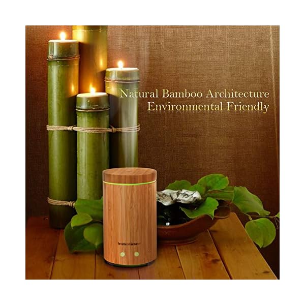 InnoGear Real Bamboo Essential Oil Diffuser, Ultrasonic Aromatherapy Diffusers Cool Mist Humidifier Waterless Auto Shut-Off - Image 7