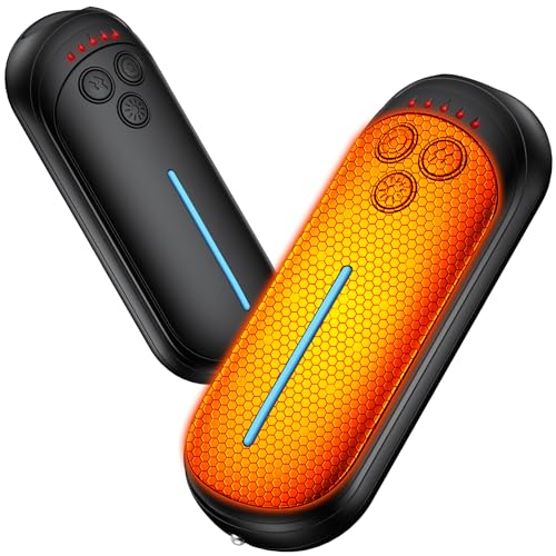 Eyoushow Handwärmer Elektrisch mit LED, 2 Pack 6000 mAh 2 in 1 Tragbare Handwärmer, 5 Heizstufen, 3S Erhitzen, 12 Stunden Wärmespeicherung Ideal für Camping, Jagd, Golf,...