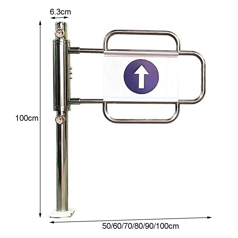 Barrière de sécurité en métal pour porche d'entrée – Ouverture manuelle et fermeture automatique Porte d'entrepôt Unidirectal Store Ber Argent 90 x 100 cm – Solution d'accès sécurisé pour la maison et