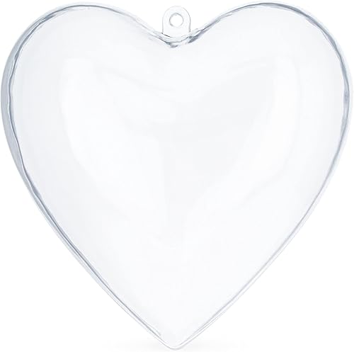 Miniatura 3 de Set of 3 Clear Plastic Heart Ornaments 3.85 Inches (98 mm)
