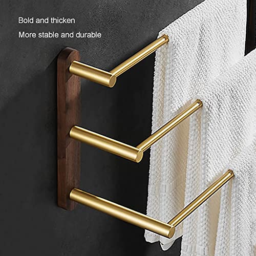 Porte-serviettes double en alu et noyer noir, le chic hôtelier pour votre bain - 4