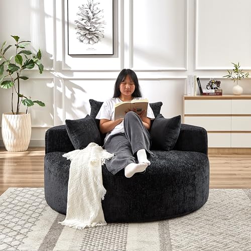 Sillón Plegable Chenille Negro miniatura 3