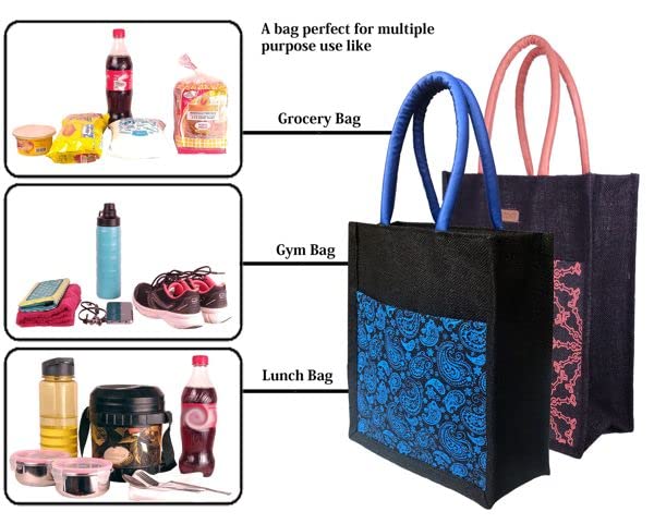 Image of Foonty Tote Bag /Lunch Bag /Gym Bag (Pack of 2,FFFWB6016D Multicolored)
