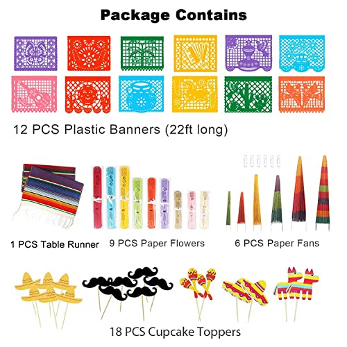 Dunchaty 1PSCW-6-44P-CDM-MIX-7-MEXN 46Pcs Mexican Themed Party Decorations thumb #6