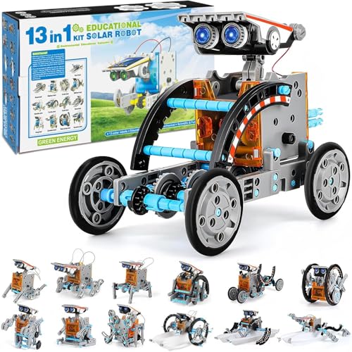 Kit de Robot Solar para Niños, 13 en 1 Stem Robot Juguete Constructor Educativo con Energía Solar, Juguete de...