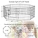 Artmeer Pet Playpen Puppy Playpen Kennels Dog Fence Exercise Pen Gate Fence Foldable Dog Crate 8 Panels 24 Inch Kennels Pen Playpen Options Ideal for Pet Animals Outdoor Indoor(Black 24''x24'')