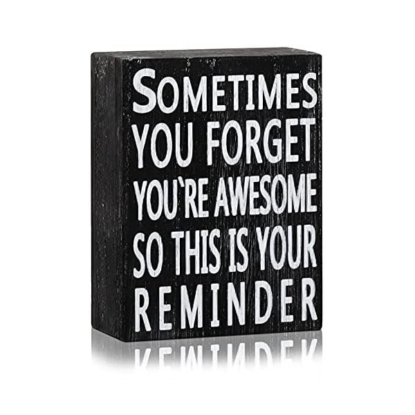 Inspirational-Wall-Box-Sign-4-x-5-Inches-Wood-Wall-Box-Sign-Classic-Box-Sign-Sometime-You-Forget-Youre-Awesome-So-This-Is-Your-Reminder-Inspirational-Positive-Wall-Plaque-for-Family-Friend-Home-Decor Inspirational Wall Box Sign 4 x 5 Inches Wood Wall Box Sign Classic Box Sign Sometime You Forget You're Awesome So This Is Your Reminder Positive Wall Plaque for Family Friend Home Decor (Black Board)