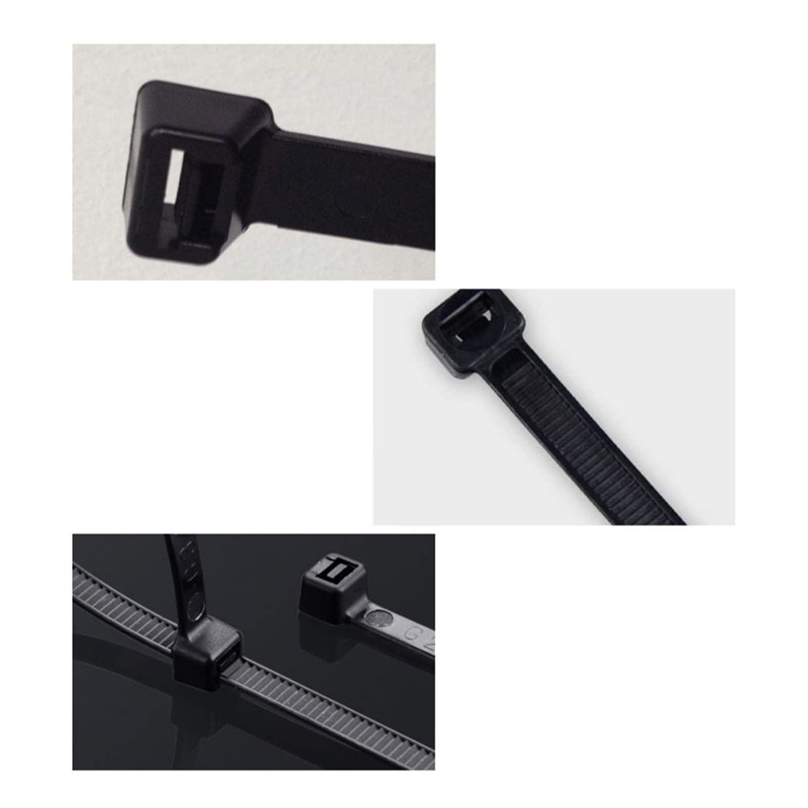assortimento di Fascette per Cavi,Fascette per, Fascetta fermacavi in ​​Nylon di plastica autobloccante, 100 Pezzi, Cavo Nero 5x300(4x200)