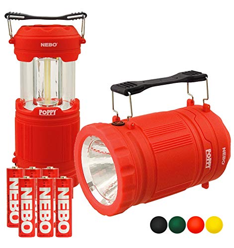 NEBO Poppy Lantern 300 Lumen LED Spot Light Flashlight Pop-Up Bundle with 3x