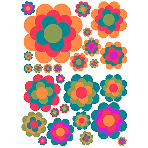 GamesMonkey® - Adesivi Auto Fiori Margherite Prilblumen Tuning - 27/54 / 108 Pezzi - Carrozzeria Divertenti Moto Bicicletta Stickers Vetri Casco (Small, 27 Pezzi, Col 013)